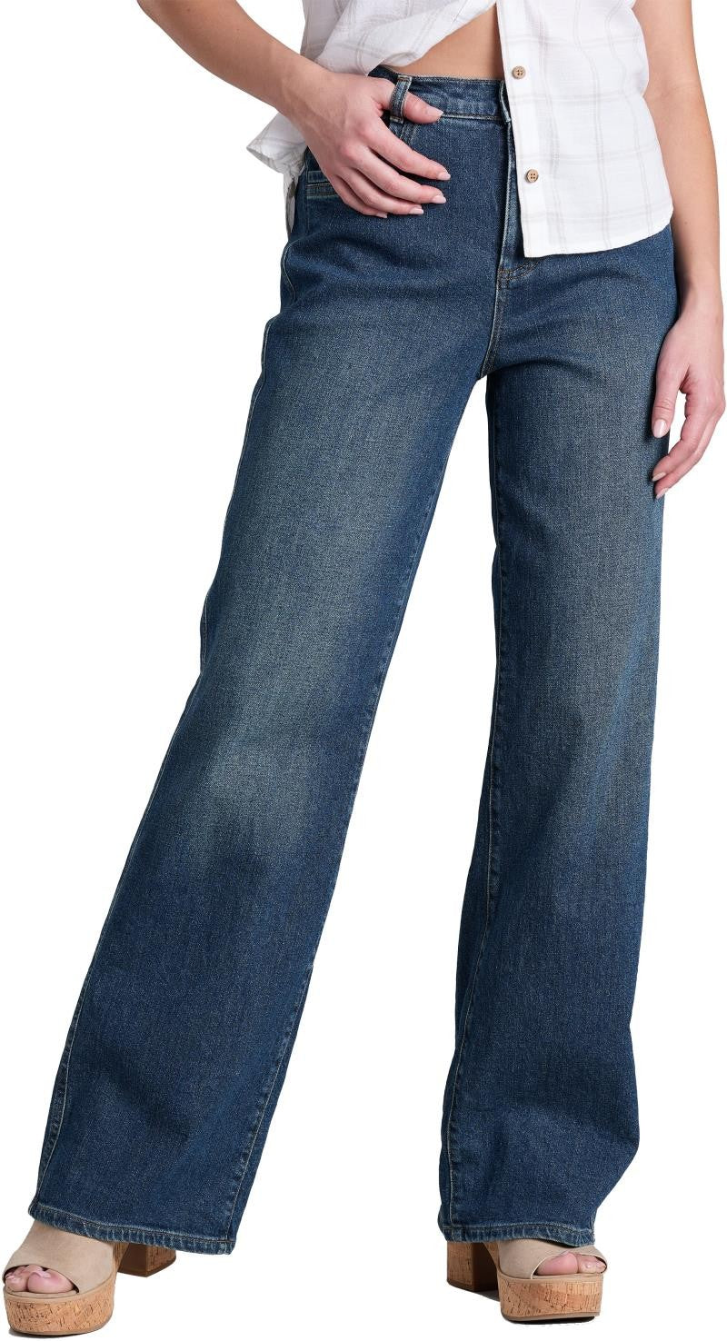 Kontour Rigid Wide Leg Denim, Short - Womens - midnight fade 1
