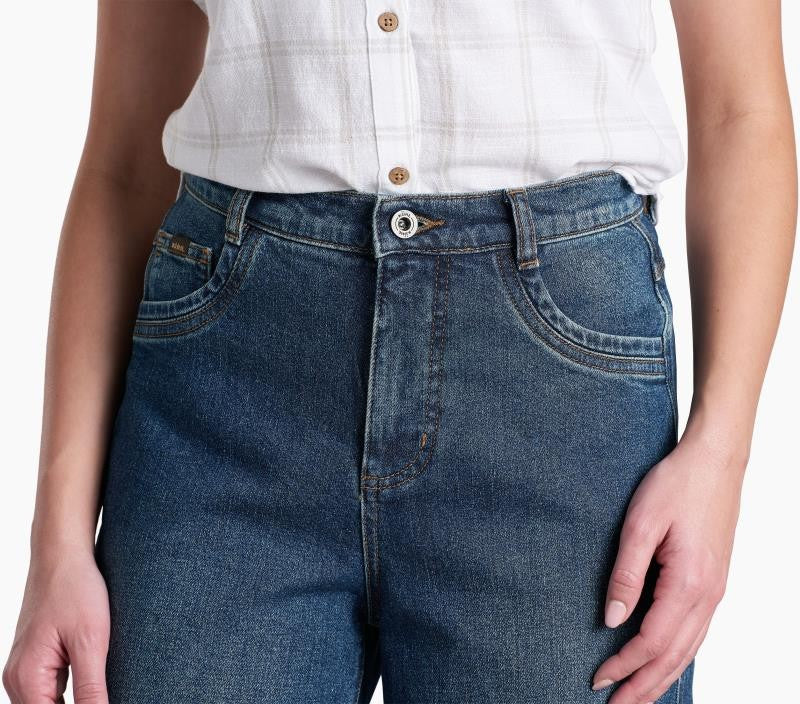 Kontour Rigid Wide Leg Denim, Short - Womens - midnight fade 1