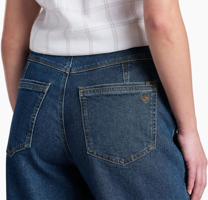 Kontour Rigid Wide Leg Denim, Short - Womens - midnight fade 1