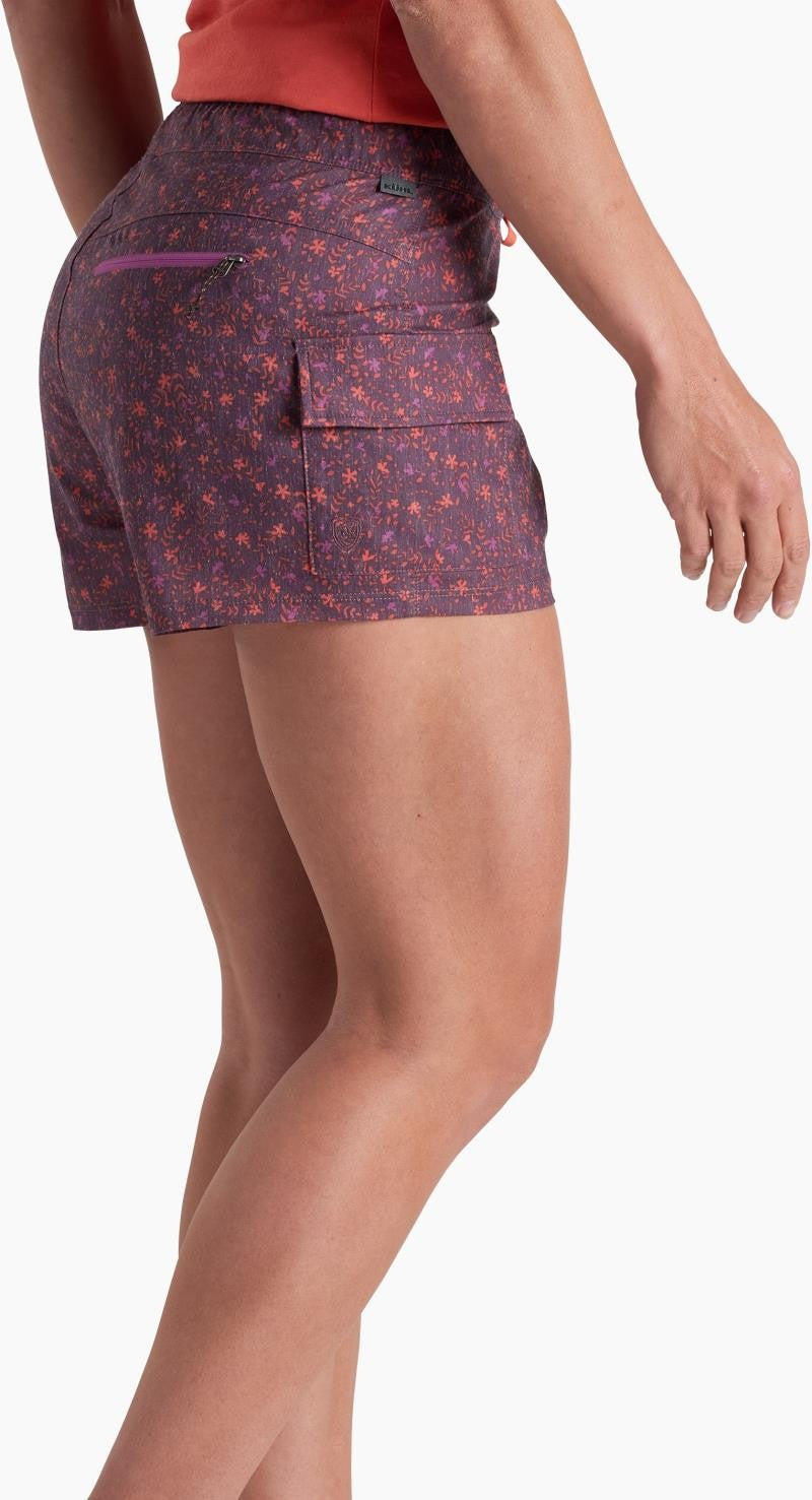 Kruiser Getaway Shorts, 3" Inseam - Womens - orchid print 1