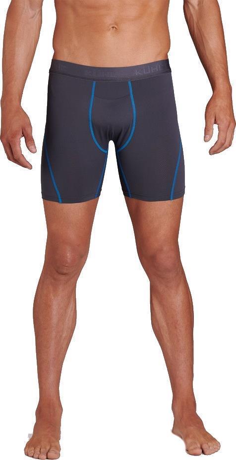 Kuhl Boxer Briefs with Fly, 6" Inseam - Mens - carbon / kuhl blue 1