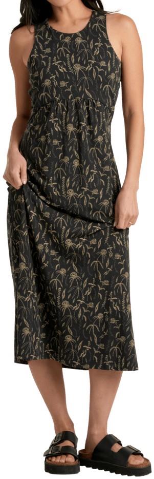 Lyra Keyhole Midi Dress - Womens - black print 1