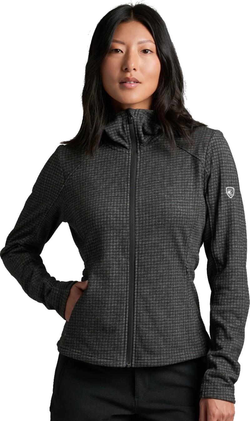 Reactiv Grid Fleece Hoody - Womens - carbon 1
