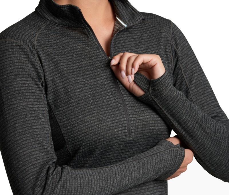 Reactiv Lite Grid 1/4 Zip - Womens - carbon 1