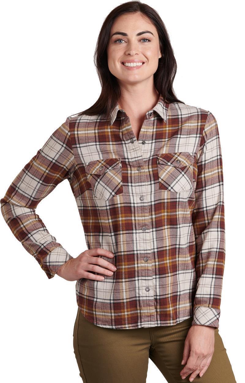 Tess Flannel LS - Womens - Bordeaux 1