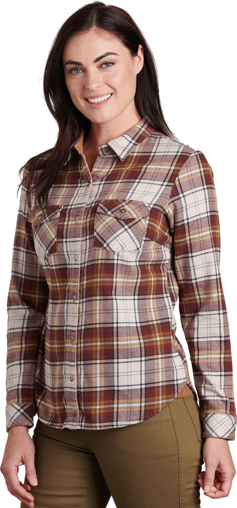 Tess Flannel LS - Womens - Bordeaux 2