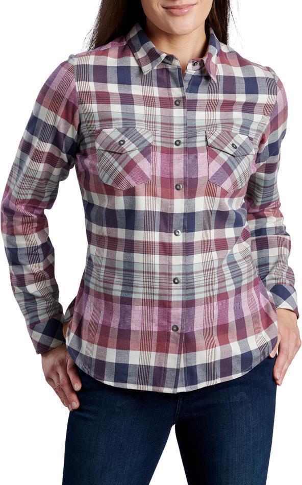 Tess Flannel LS - Womens - Deep Blush 1
