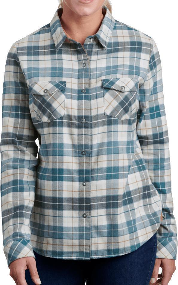 Tess Flannel LS - Womens - Dusty Blue 1