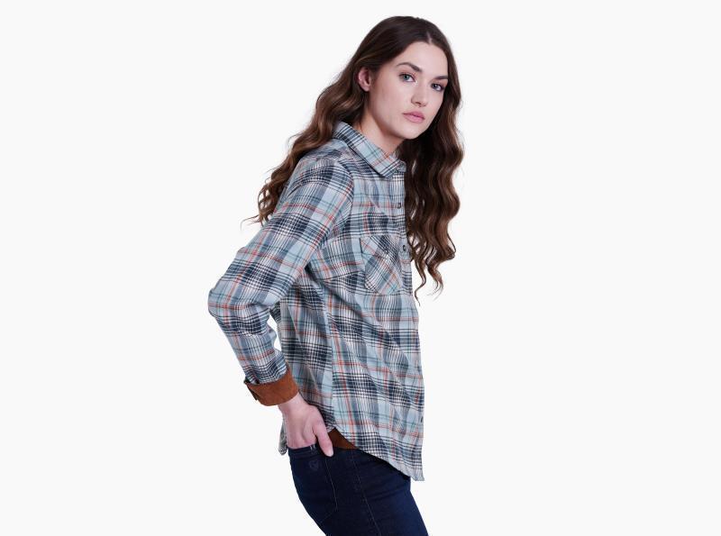 Tess Flannel LS - Womens - Evergreen 3