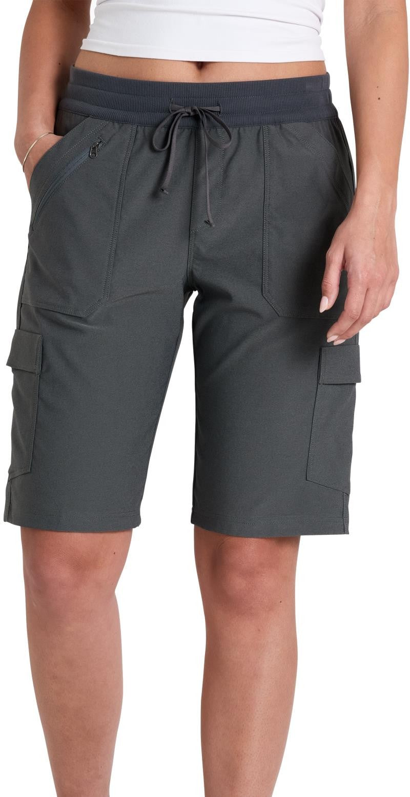 Trekr Pull On Cargo Shorts, 11" Inseam - Womens - charcoal 1