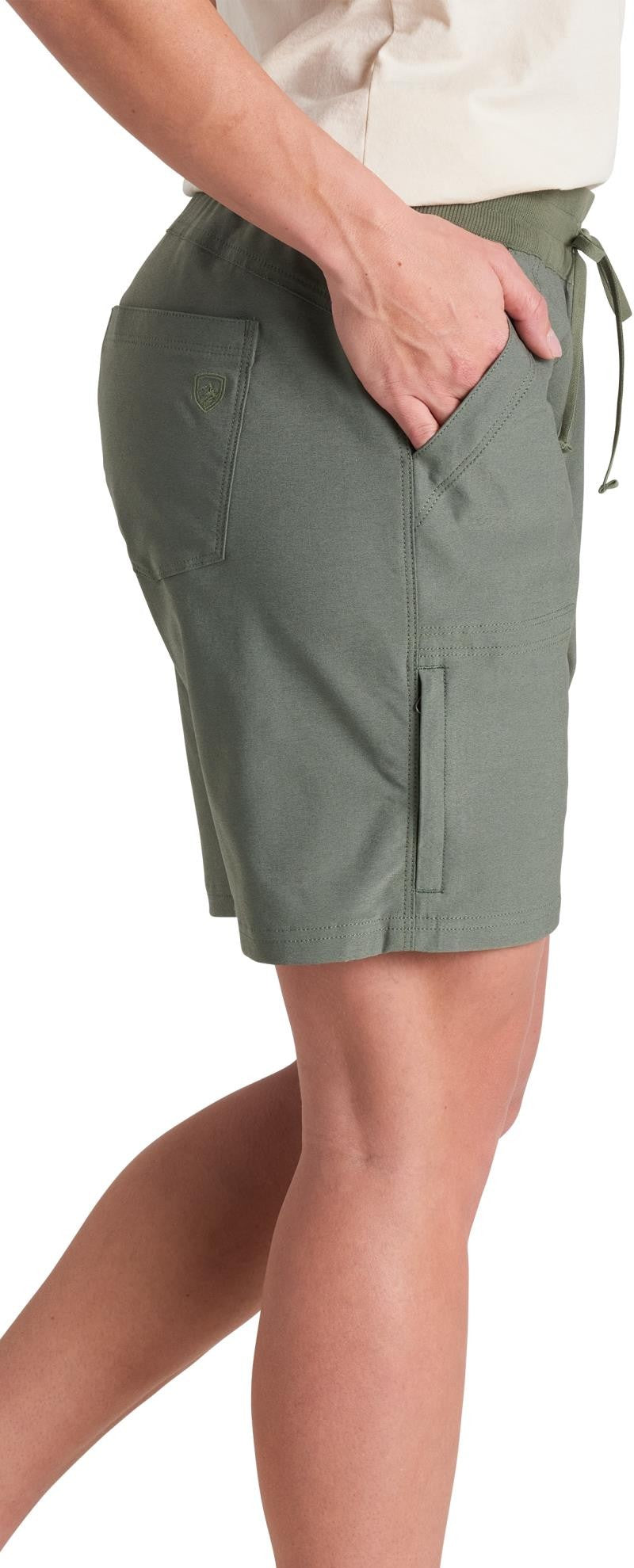 Trekr Pull On Shorts, 8" Inseam - Womens - olive 1
