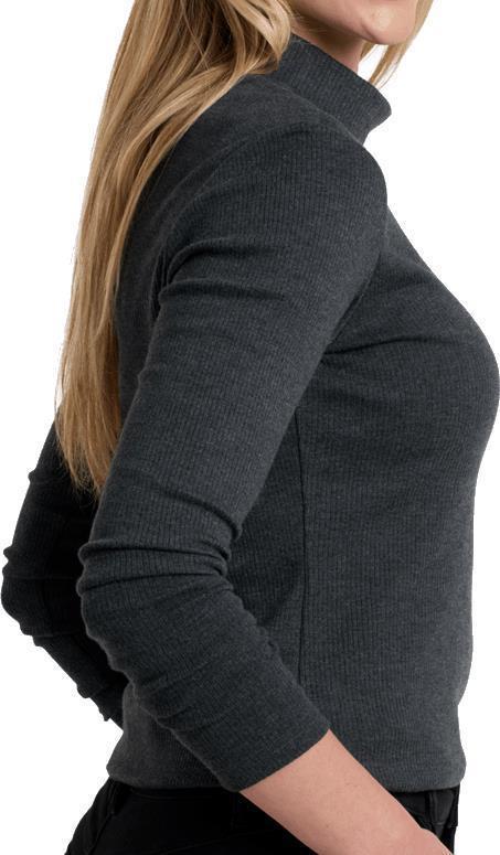 Verona Rib LS - Womens - Charcoal 2