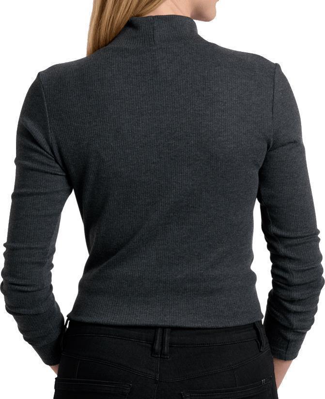 Verona Rib LS - Womens - Charcoal 3