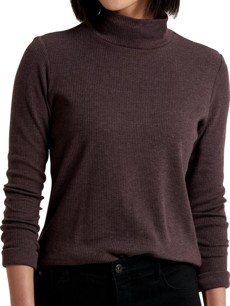 Verona Rib LS - Womens - Ganache 1