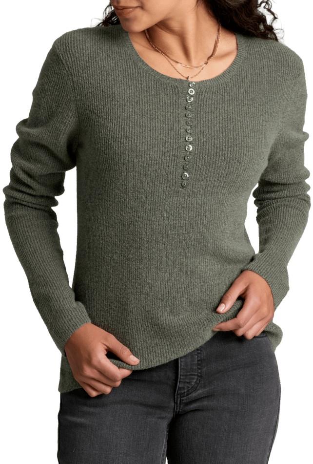Vesper Henley Sweater - Womens - soft pine 1