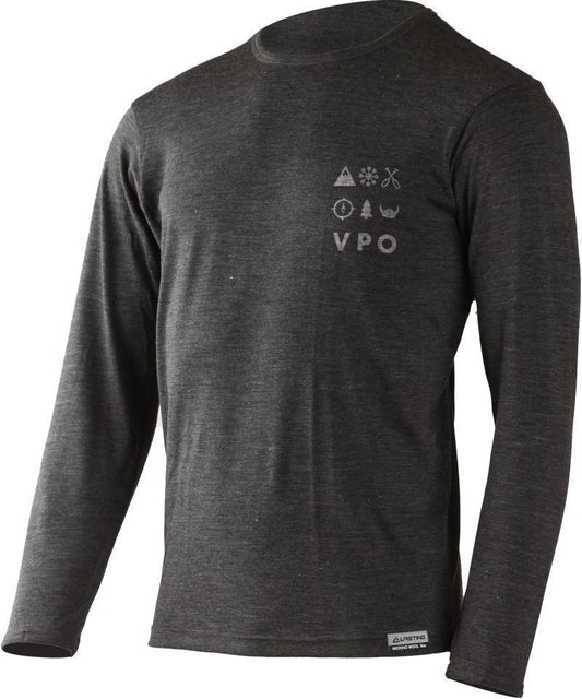 30 Year 100% Merino Wool LS T-Shirt - Mens - Charcoal Heather (8169) 1