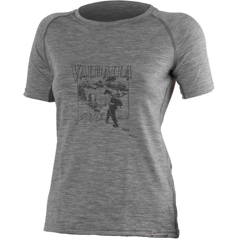 VPO "1990 Hike the Valhallas" 100% Merino Wool SS T-Shirt - Womens - Grey Heather (8484) 1