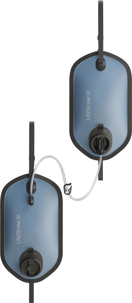 Peak Large Capacity Gravity Water Filter System w/ Safe Water Storage Bag - 8L + 8L - Dusty Mountain Blue 1
