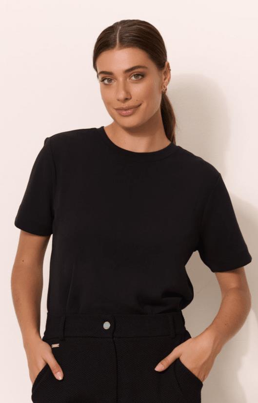 Eva Modal Blend Slim Tee - Womens - black 1