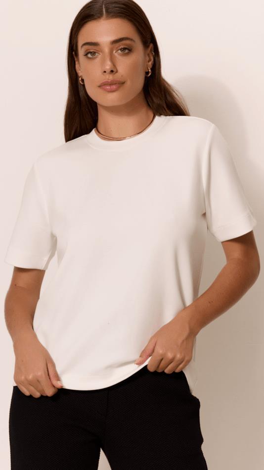 Eva Modal Blend Slim Tee - Womens - marshmellow 1