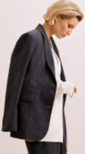 Izzy Oversized Blazer - Womens - dark grey 1