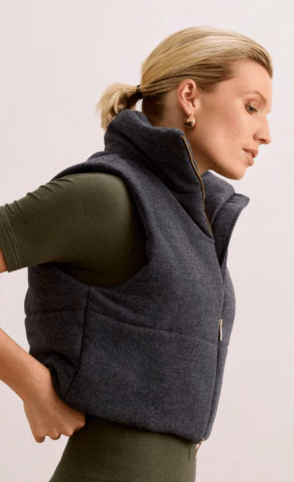 Izzy Zip Up Vest - Womens - dark grey 1