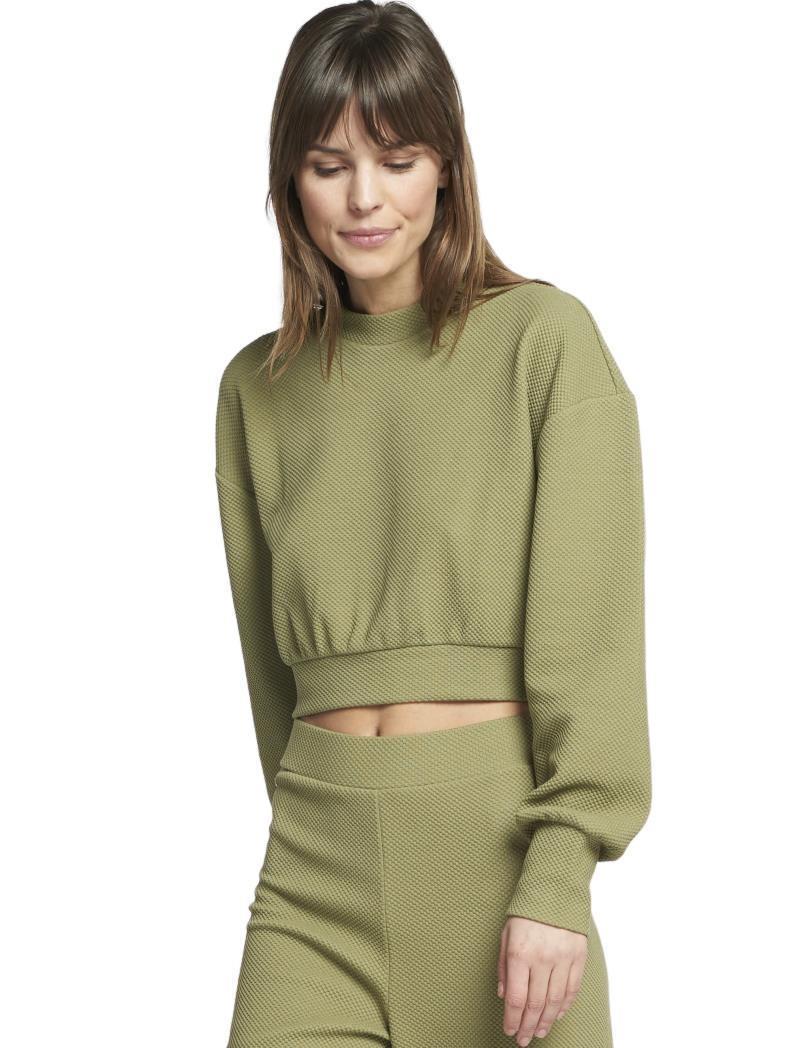 Moon Cropped Sweat - Womens - pale green 1