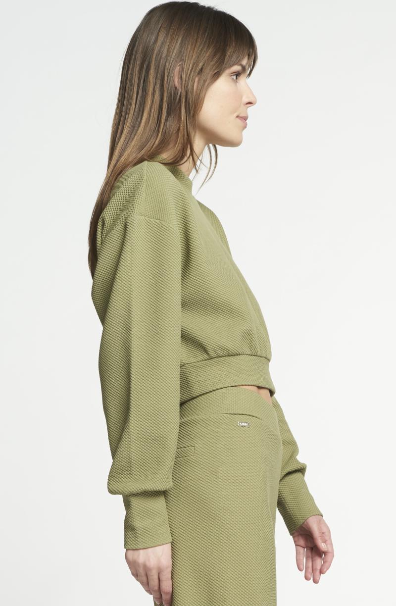 Moon Cropped Sweat - Womens - pale green 1