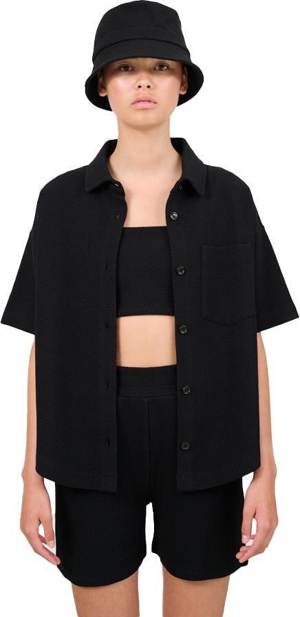 Moon Structured Boxy Blouse - Womens - black 1