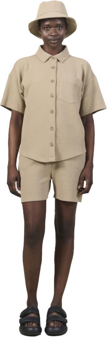 Moon Structured Boxy Blouse - Womens - dune 1