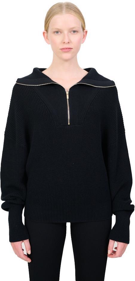 Olivia Zip Sweater - Womens - black 1