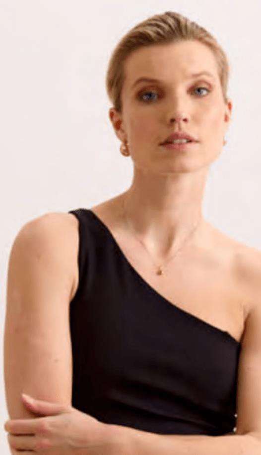 Sienna One Shoulder Top - Womens - black 1