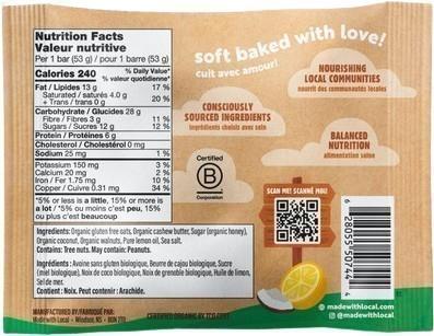 Real Food Bar - Organic  - lemon square 1