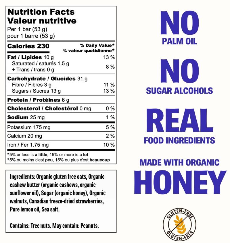 Real Food Bar - Organic  - strawberry sunshine 1