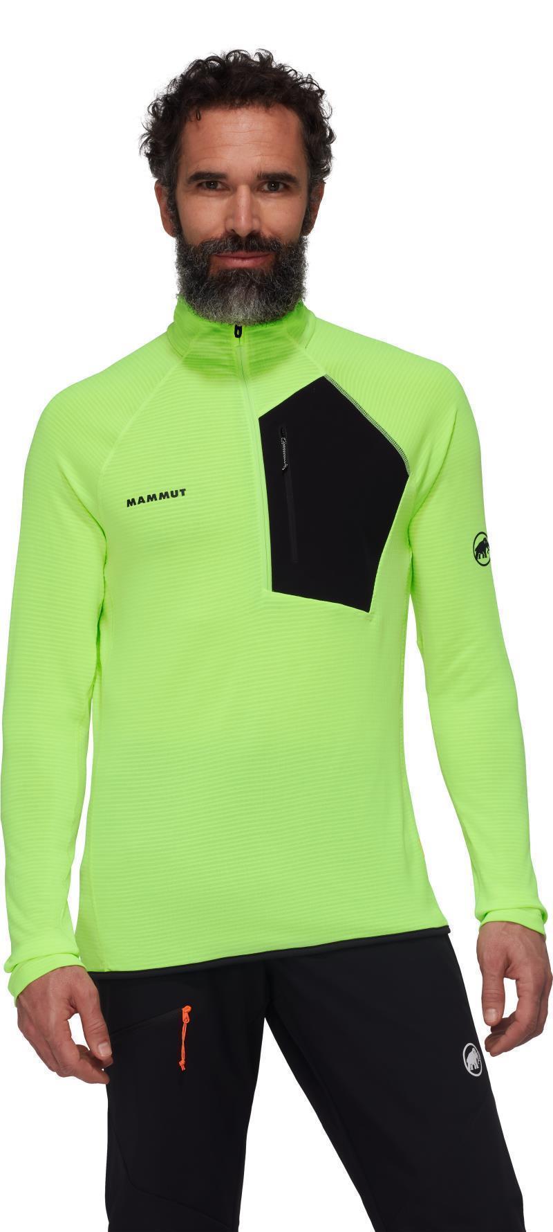 Aenergy Light ML Half Zip Pullover - Mens - neo lime / black 1
