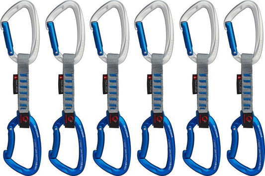 Crag Key Lock 10cm Indicator Quickdraw - Straight Gate / Bent Gate - Silver / Ultramarine - 6-Pack - Not Applicable 1