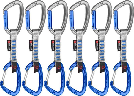 Crag Key Lock 10cm Indicator Quickdraw - Straight Gate / Wire Gate - Silver / Ultramarine - 6-Pack - Not Applicable 1