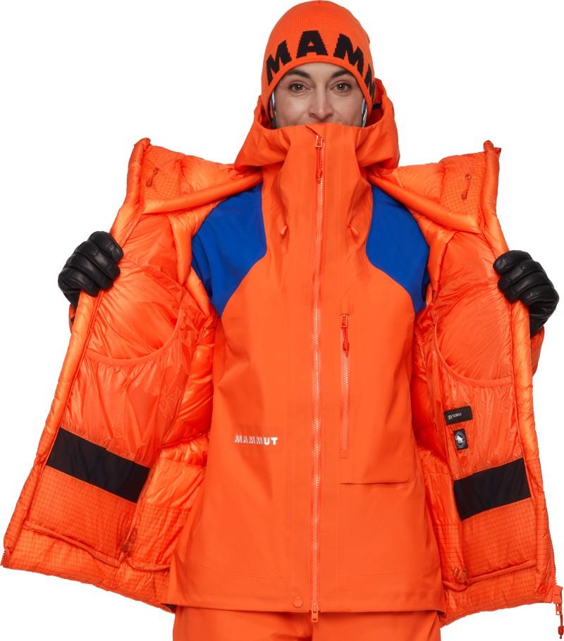 Eiger Nordwand Advanced Down IN Hooded Jacket - Womens - eiger orange / eiger blue 1