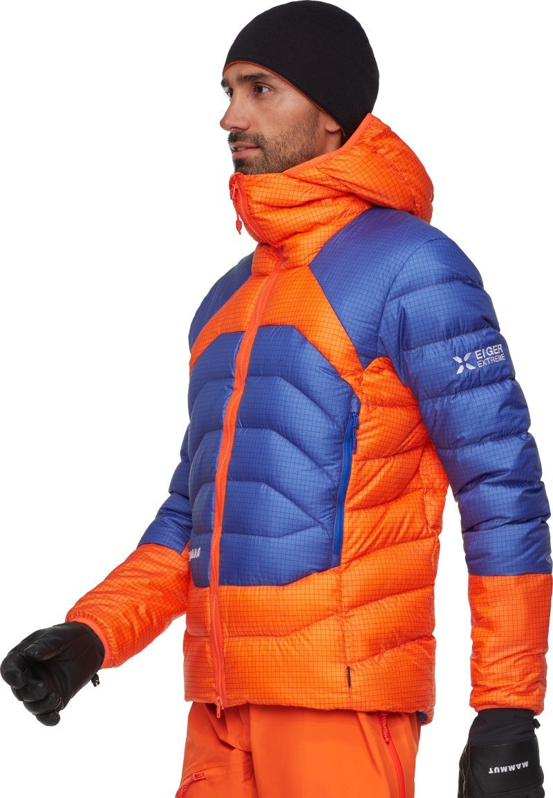 Eiger Nordwand Light Down IN Hooded Jacket - Mens - eiger orange / eiger blue 1