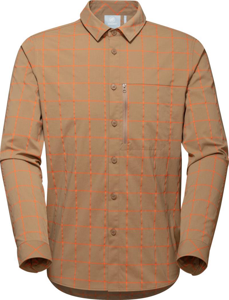 Mountain LS Shirt - Mens - dark sand / hot red 1