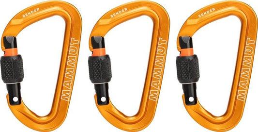Sender Screwgate Carabiners - 3 Pack - gold 1