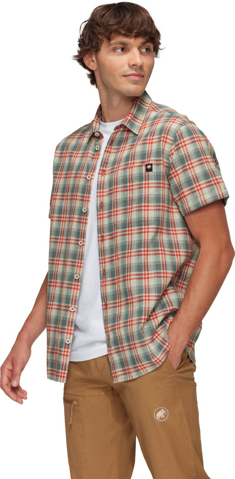 Trovat Summer Shirt - Mens - silver sage / mammut red 1