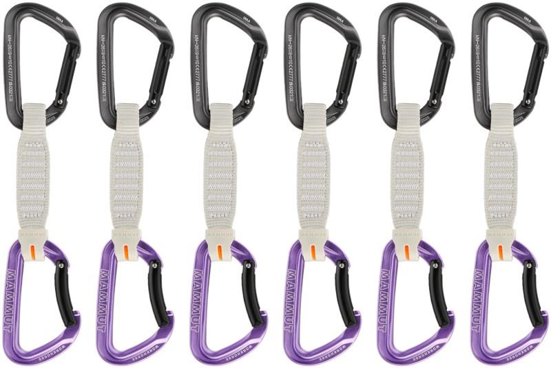 Workhorse Key Lock 12cm Quickdraw - Straight Gate / Bent Gate - Grey / Alpine Calamint - 6-Pack - not applicable 1