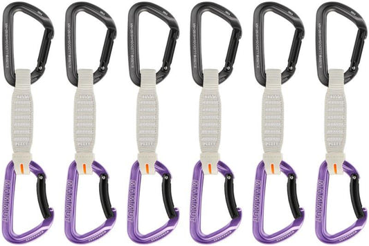Workhorse Key Lock 12cm Quickdraw - Straight Gate / Bent Gate - Grey / Alpine Calamint - 6-Pack - not applicable 1