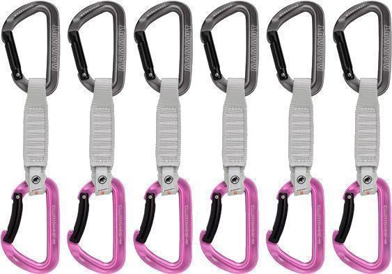 Workhorse Key Lock 12cm Quickdraw - Straight Gate / Bent Gate - Grey / Pink - 6-Pack - Not Applicable 1