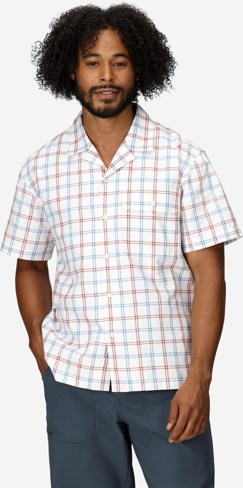 AirExchange SolarShield Camp Novelty SS Shirt - Mens - pearl windowpane 1
