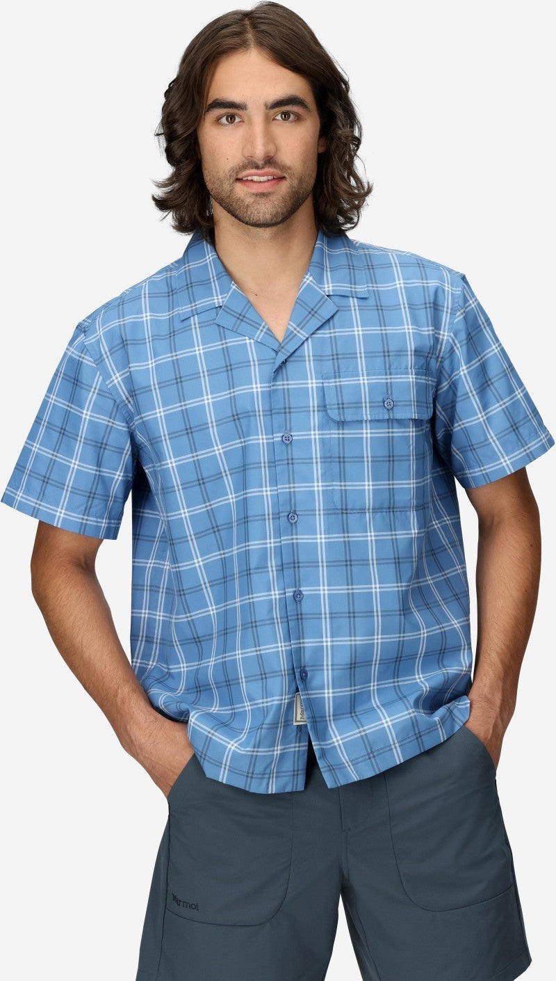 AirExchange SolarShield Camp Novelty SS Shirt - Mens - rain cloud windowpane 1