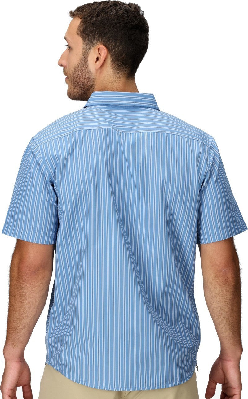 AirExchange SolarShield Novelty SS Shirt - Mens - rain cloud tomales stripe 1