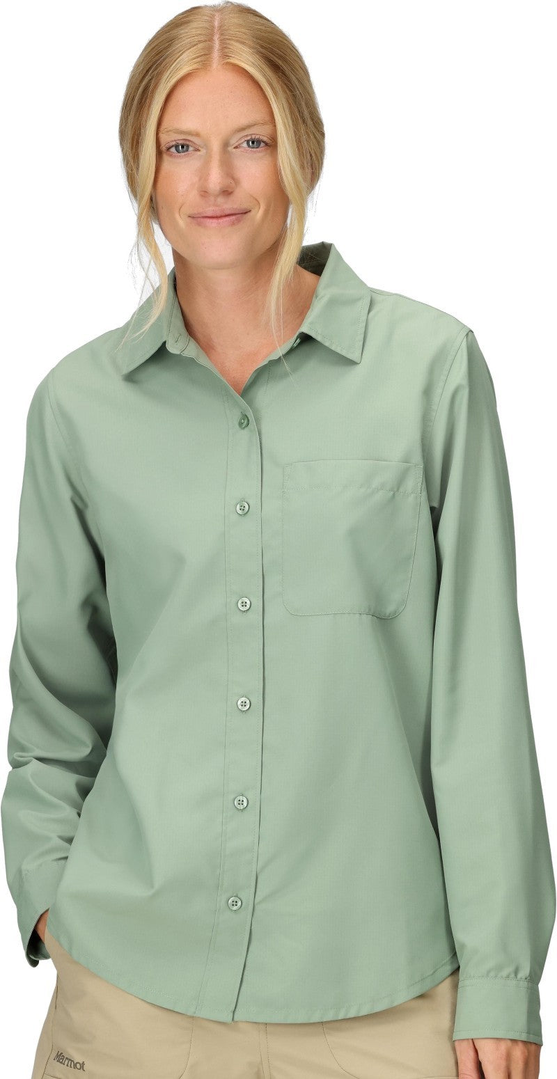 AirExchange UPF 40 LS Shirt - Womens - agate green 1
