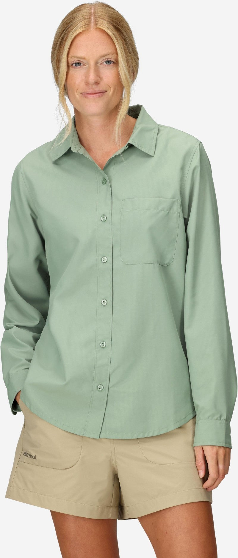 AirExchange UPF 40 LS Shirt - Womens - agate green 1